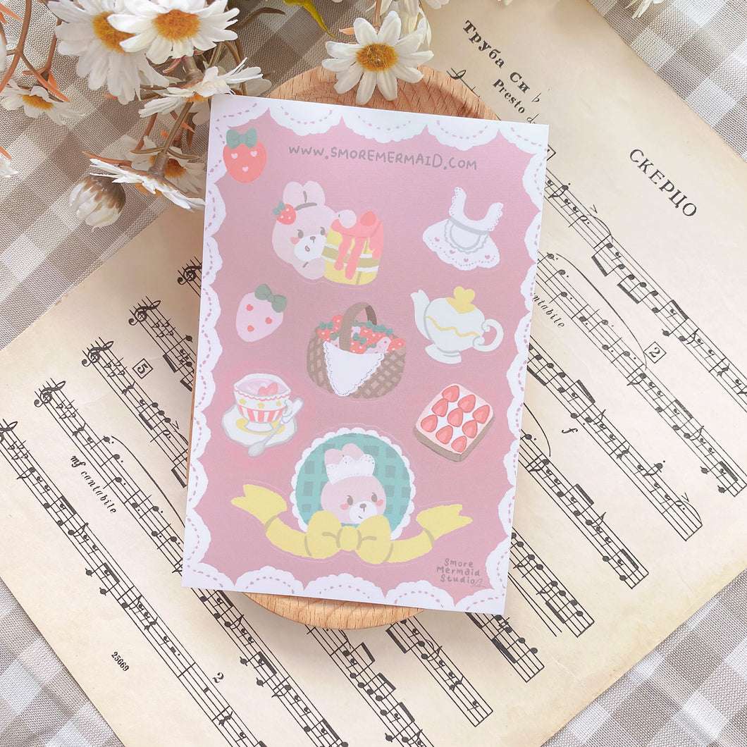 Strawberry Shortcake Sticker Sheet (A6 size)