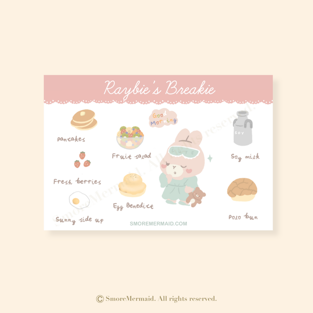 Raybie's Breakie Sticker Sheet